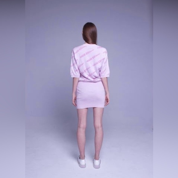 Armani Exchange Women's Short
Sleeved Password Print Knit
Bodycon Sweater Dress - Picture 2 of 6